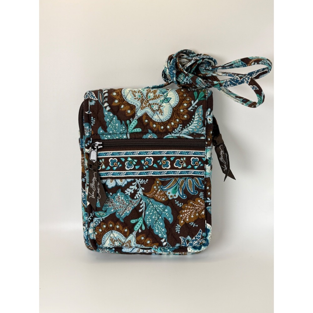 Vera Bradley Java Blue Mini Hipster Crossbody Bag Quilted Paisley Travel Purse
